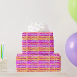 Personalize Happy Birthday Wrapping Paper Presentpapper