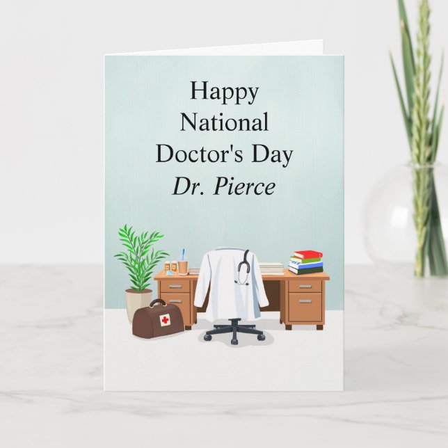 Personalize Happy Doctor's Day Doctor Office  Kort (Framsida)