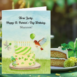 Personalize Happy St Patricks Day Birthday Kort