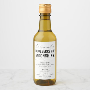 Personalize Homemade Blueberry Paj Moonshine Label Vinetikett
