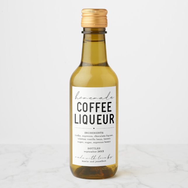 Personalize Homemade Coffee Liqueur Label Vinetikett (Framsida)