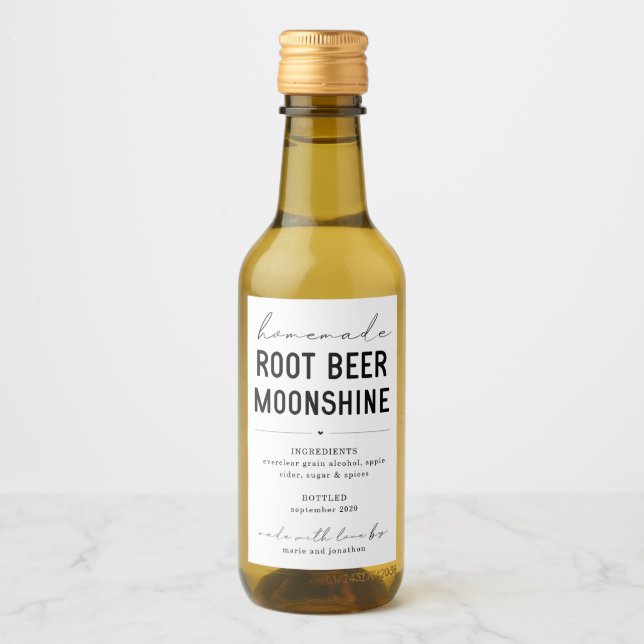 Personalize Homemade Root Beer Moonshine-etikett Vinetikett (Framsida)
