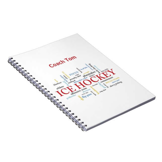 Personalize, Ice Hockey Coach Tack i Ord Anteckningsbok (Högra Sidan)