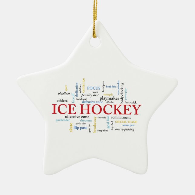 Personalize, Ice Hockey Coach Tack i Ord Julgransprydnad Keramik (Framsidan)