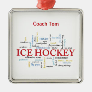 Personalize, Ice Hockey Coach Tack i Ord Julgransprydnad Metall