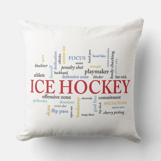 Personalize, Ice Hockey Coach Tack i Ord Kudde (Framsida)