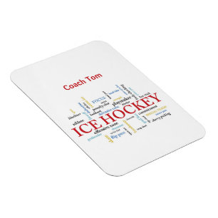 Personalize, Ice Hockey Coach Tack i Ord Magnet