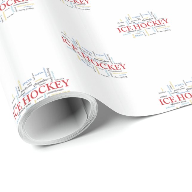 Personalize, Ice Hockey Coach Tack i Ord Presentpapper (Rullad Hörn)