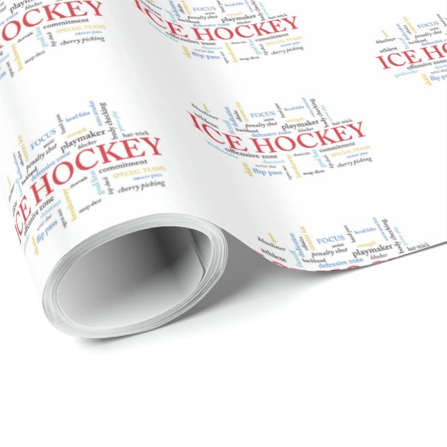 Personalize, Ice Hockey Coach Tack i Ord Presentpapper (Rullad Hörn)