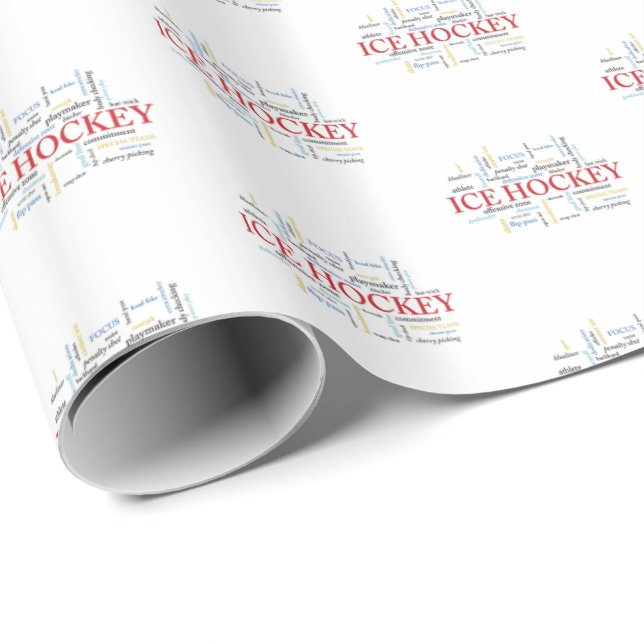 Personalize, Ice Hockey Coach Tack i Ord Presentpapper (Rullad Hörn)