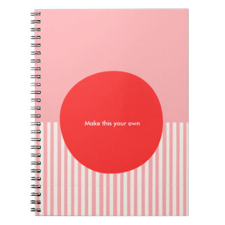 PERSONALIZE Inspired by Bauhaus Red and Pink  Anteckningsbok