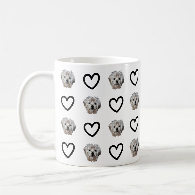 Personalize It! Black Heart Pet Photo Kaffemugg (Vänster)