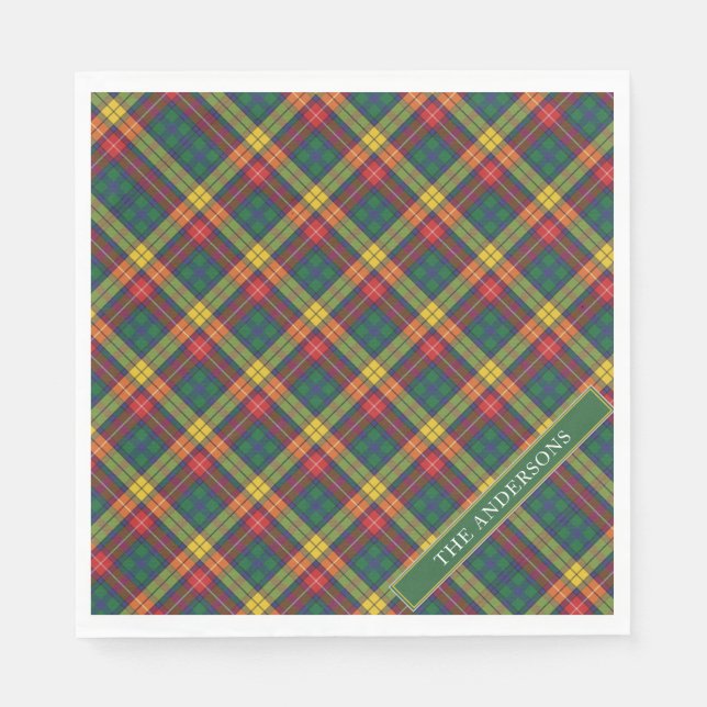 Personalize Klan Buchanan Tartan Play Pappersservett (Framsidan)