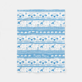 Personalize Labrador Guide Hund Tale Mönster Blue Fleecefilt