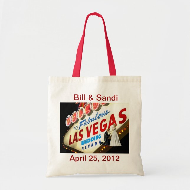 Personalize Las Vegas Bröllop Bag Tygkasse (Framsidan)