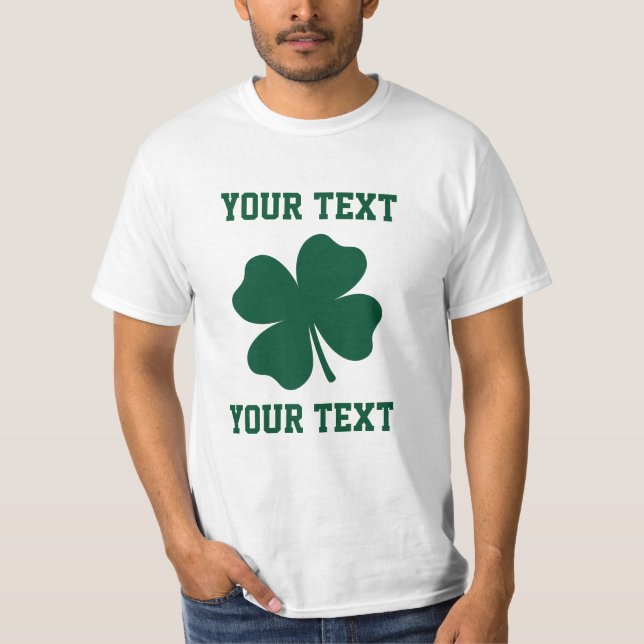 Personalize Lucky Shamrock T-shirt (Framsida)
