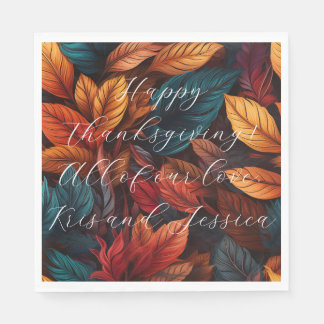 Personalize Luncheon Paper Napkins Thanksgiving Pappersservett