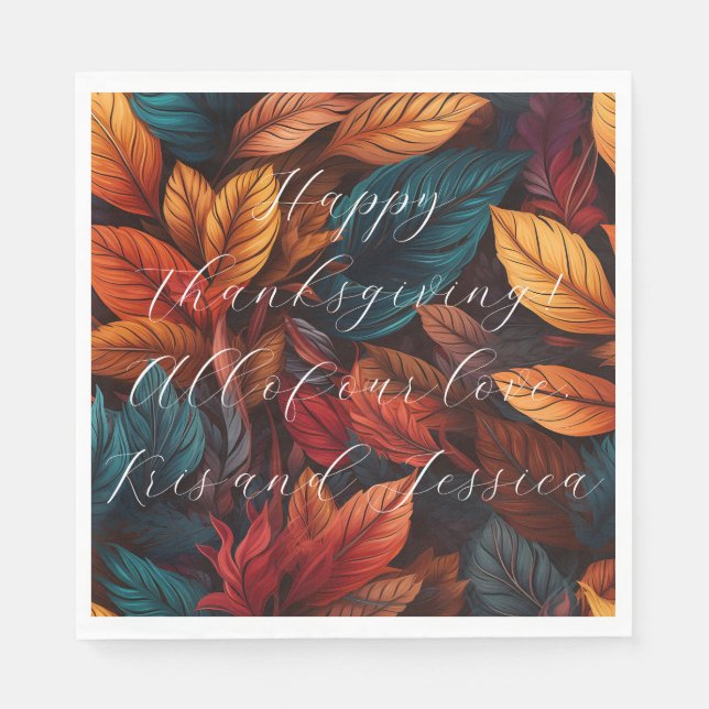 Personalize Luncheon Paper Napkins Thanksgiving Pappersservett (Framsidan)