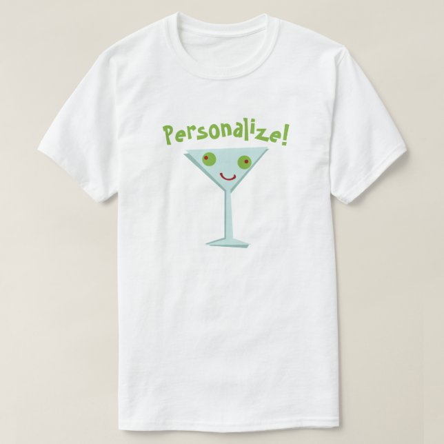 Personalize Lycklig Martini T-Shirt (Design framsida)