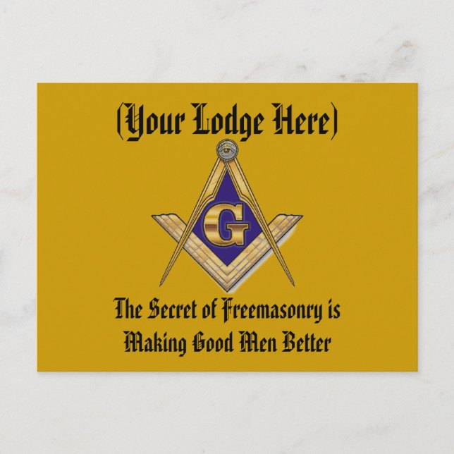 Personalize Masonic Lodge Vykort (Framsida)