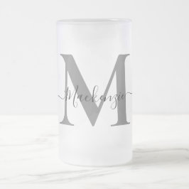 Personalize Monogram Initial Namn Tall Frostat Ölglas
