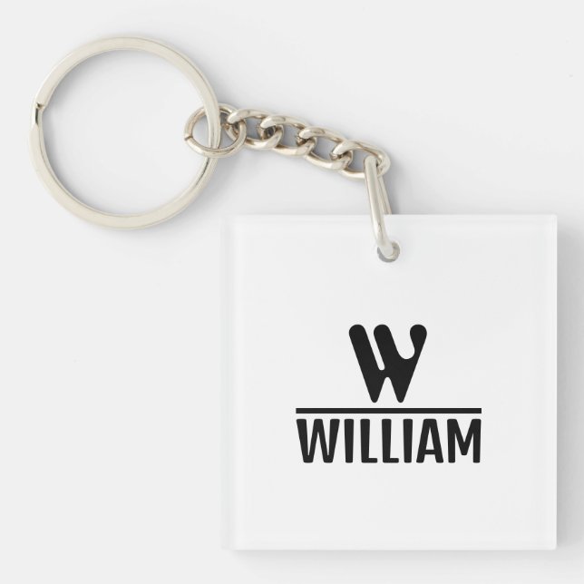 Personalize Monogram Name Acrylic Keychain (Framsidan)