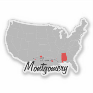 Personalize - Montgomery, Alabama Karta US Klistermärken