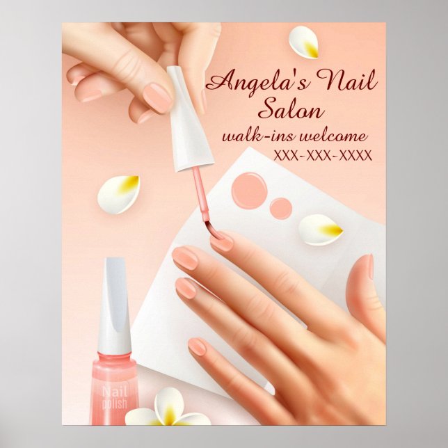 Personalize Nail Salon Shop Hand Nagel Bild Poster (Framsidan)