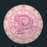 Personalize Name and Letter on Pastel Pink Color Darttavla<br><div class="desc">Personalize Your Name and Large Letter Initial on Pastel Pink Color Dartboard! You can customize the design to your liking!</div>