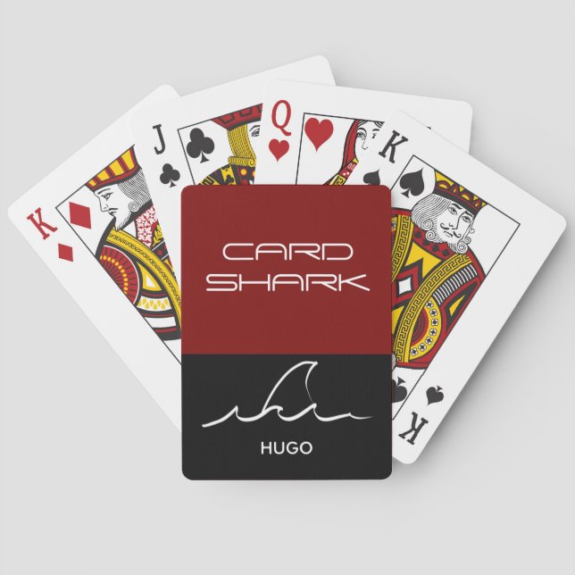 Personalize Name Card Shark Playing Cards, Game On Casinokort (Baksidan)