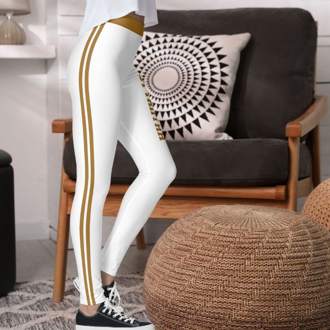 Personalize Name Quote Active Women Striped Yoga  Leggings (Skapare uppladdad)