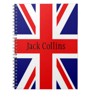 Personalize namn British flagga - Union Jack Anteckningsbok