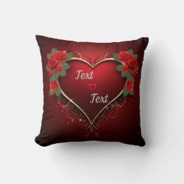 Personalize Namn Heart Romantic Kudde