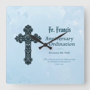 Personalize, Ordination-jubileum Priest, Kor Fyrkantig Klocka