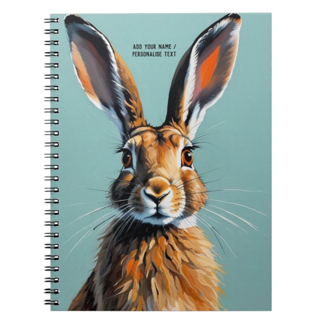 PERSONALIZE Painted Rabbit | Notebook Journal Anteckningsbok (Framsidan)