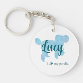 Personalize Pastel Blue Poodle Silhouette custom