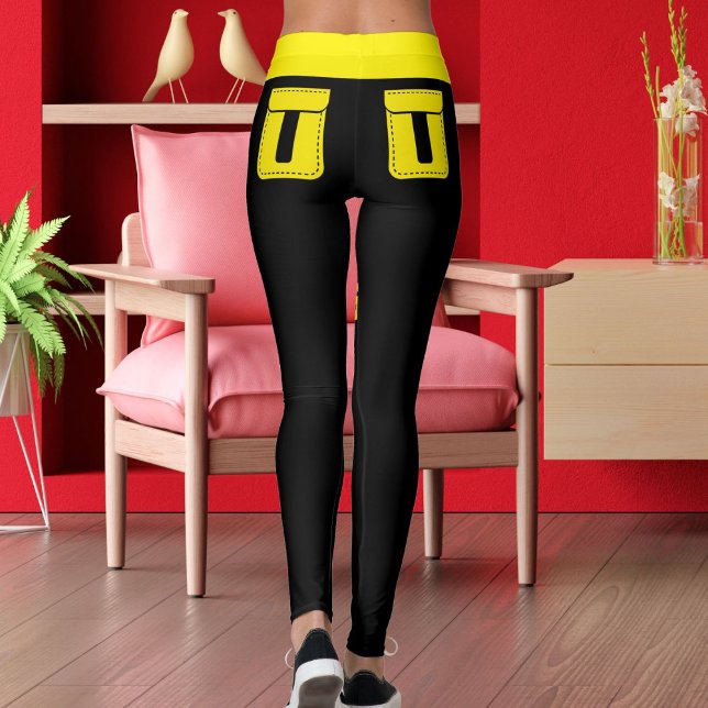 Personalize Pet Cat Love Name Black Yellow Stripes Leggings (Skapare uppladdad)