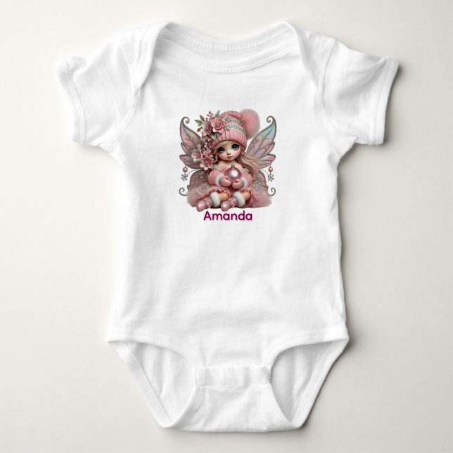 Personalize Pink Fairy  T Shirt (Framsida)