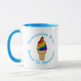 PERSONALIZE Rainbow Swirl Ice Cream Mugg