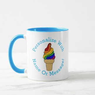 PERSONALIZE Rainbow Swirl Ice Cream Mugg