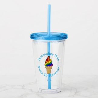 PERSONALIZE Rainbow Swirl Ice Cream Take Away Mugg