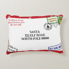 Personalize Red Snowflake Santa Brev jul Prydnadskudde