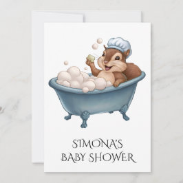 Personalize Retro Squirrel Baby Shower Inbjudningar
