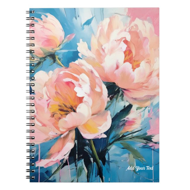 PERSONALIZE: Rosa Peony | Journal Anteckningsbok (Framsidan)
