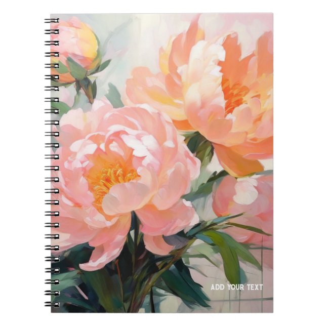 PERSONALIZE: Rosa Peony | Journal Anteckningsbok (Framsidan)