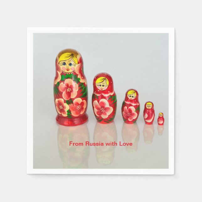 Personalize Russian Matryoshka  stacking dolls Pappersservett (Framsidan)