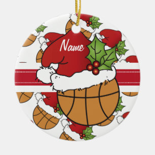 Personalize Santa Hat-julbasket Julgransprydnad Keramik