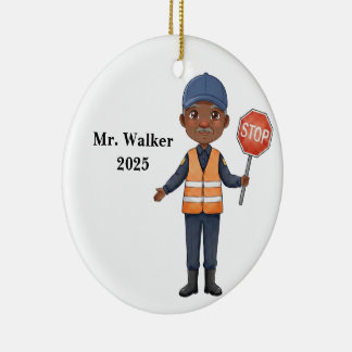 Personalize School Crossing Guard Ceramic Ornament