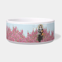 Personalize St Gertrude Patron of Cats Hollyhocks
