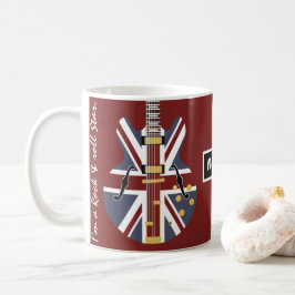 Personalize Sten & Roll Star Union Jack Guitar Kaffemugg